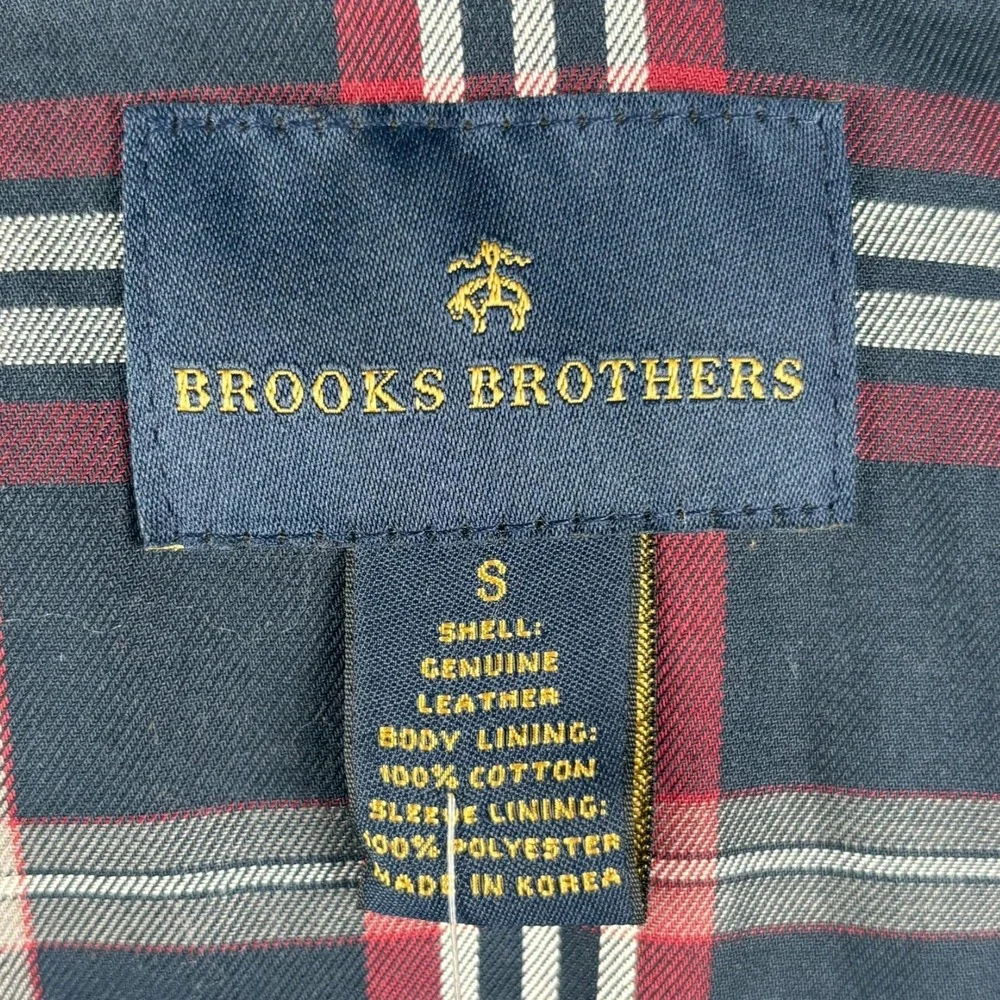 Brooks Brothers Brown Suede Leather‎ Jacket Mens S Full Zip Bomber Pockets NEW